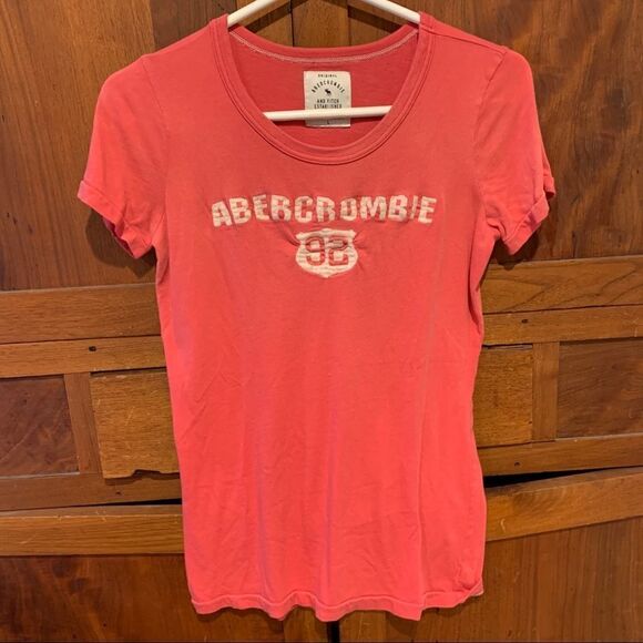 Abercrombie & Fitch T-shirt short sleeve fitted junior size large - Picture 1 of 8